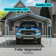 thumbnail image 5 of Time Ray 12'x20'Carport,Heavy Duty Metal Car Port,All-Weather Protection,Easy Assembly for Cars,Trucks,Boats,Tractors,and Outdoor Storage,White, 5 of 7