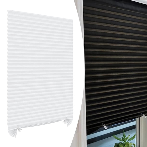 Persiana adhesiva para ventanas, sin taladro, para cortar a medida, para sala de estar, transpirable, de tela no tejida, protección de privacidad. Blanco 90x150cm