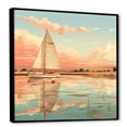 thumbnail image 2 of Designart "Sailing Paint at Orange Sunset II" Transportation Framed Wall Art - Pink Boat Living Room Framed Canvas Art, 2 of 6