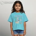 thumbnail image 2 of Girl's Lilo & Stitch Surfing Aloha Stitch Graphic Cropped T-Shirt Blue X Small, 2 of 10