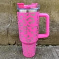 thumbnail image 1 of Taza térmica de acero inoxidable 304 con estampado de leopardo y asa de 40 oz para coche, con pajita, protección contra el frío, 1 of 6