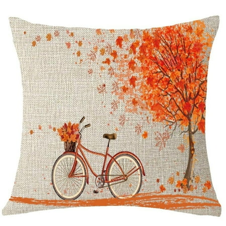 

DagobertNiko Happy Autumn Tree Maple Leaf Bicycle Cover Decoive18X18Inchs
