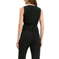 thumbnail image 3 of CHALCO INSPIRADOR Chaleco de Mujer Cuello en V Sin Mangas Botón Frontal Rayas Moda Casual Tallas XS Negro, 3 of 6