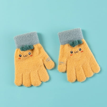 

BOOMILK Toddler Mittens Winter Gloves Toddler Snow Cartoon Gloves For Kids Baby Winter Mittens For Girls Boys Yellow