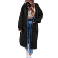 thumbnail image 2 of Smsaxvxz Warm Long Hooded Sweatshirts Fall Fashion Solid Long Sleeve Zip Hoodies Casual Oversized Pullover Winter Tops Black XL, 2 of 9