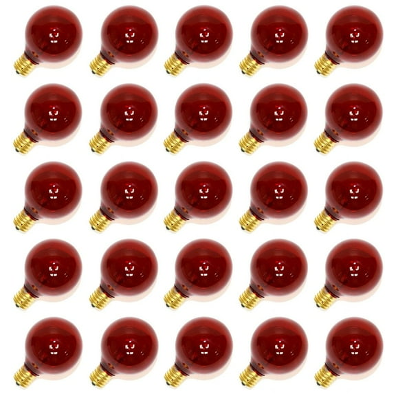 Sival 70176 - G50 Intermediate Screw Base Transparent Red (25 pack) Christmas Light Bulbs