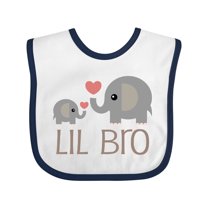 Inktastic Lil Bro Matching Elephant Boys Baby Bib
