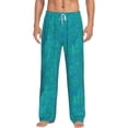 thumbnail image 2 of Picia Blue Green Glitter Mens Soft Woven Cotton Elastic Waistband Sleep Pajama Pant Lounge Sleep Pant With Pockets And Drawstring-Large, 2 of 9