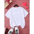 thumbnail image 3 of Girls' Casual Chic Heart Print Short Sleeve T-Shirt - Soft Cotton, Round Neck, Machine Washable - Perfect for Spring & Summer Outfits TOP TEE, 3 of 6