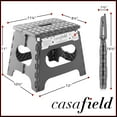 thumbnail image 3 of Casafield 11" Folding Step Stool with Handle - Gray, Collapsible Foot Stool for Kids and Adults, 3 of 7