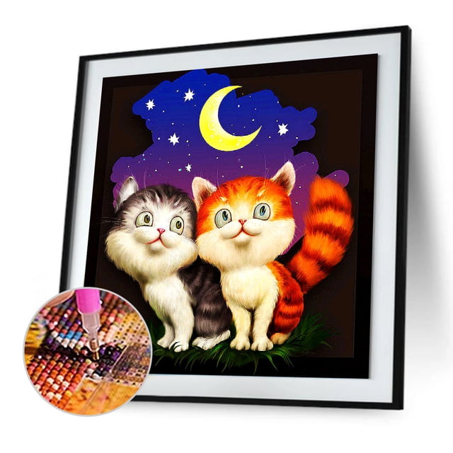 Cuadros Decorativos 5D DIY taladro cuadrado completo diamante pintura gato mosaico Likrtyny embutido en tela