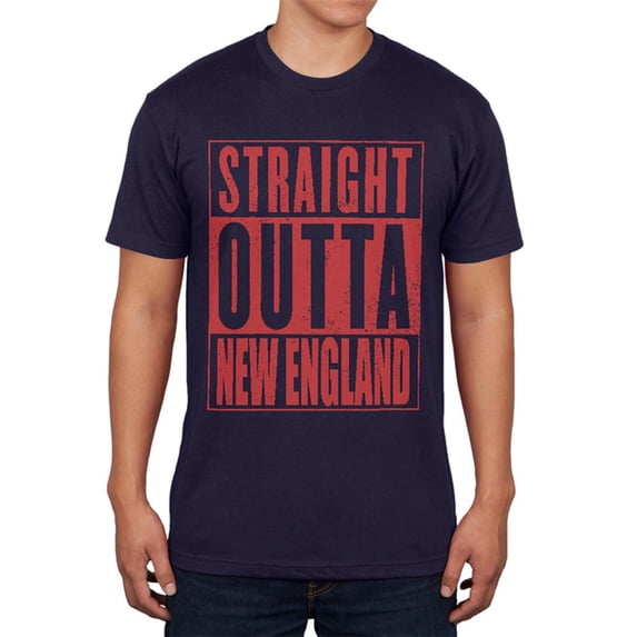 Straight Outta New England Mens T Shirt Navy 2XL