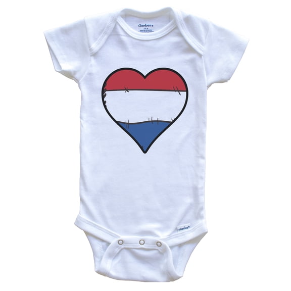 Netherlands Heart Dutch Flag Baby Bodysuit
