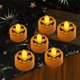 thumbnail image 5 of Paquete de 12 velas LED de té para Halloween | Faroles fantasma de calabaza sin llama con temporizador | Decoraciones seguras a pilas para la mesa y el hogar, 5 of 6