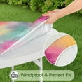 thumbnail image 5 of Colorful Floral Pattern Round Fitted Tablecloth with Elastic Edge,Dining Table Cover Waterproof,Outdoor Round Tablecloth for Camping,Dining,Indoor and Outdoor, 5 of 7