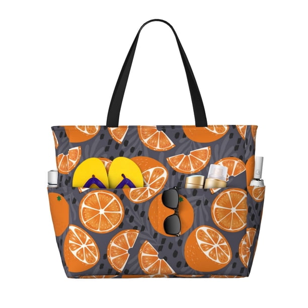 Fotbe Various Oranges Bolsa de Viaje para Playa - Resistente al Agua, Bolsa Tote de Gran Capacidad y Ligera con 7 Bolsillos para Mujeres y Hombres