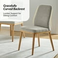 thumbnail image 2 of Upholstered Dining Chairs Armless Side Chairs Set of 2 High Back Solid Wood Legs Living Room Kitchen Gray, 2 of 7