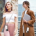 thumbnail image 7 of Dteck Wallet Case for iPhone 16 Pro Max,Luxury Leather RFID Blocking Zipper Crossbody Wallet Case with Card Slots Shockproof Kickstand Cover with Shoulder Strap/Wrist Strap,Rosegold, 7 of 7