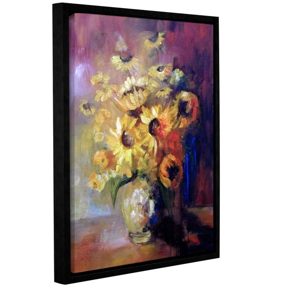 Sunflowers-In-Vase Gallery Wrapped Floater-framed Canvas by Marina Petro