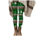 thumbnail image 6 of zaveiop Women's Plus Size Christmas Leggings 2025 Holiday Deer Santa High Waist Flare Yoga Pants with Pockets (Dark Green, M), 6 of 6