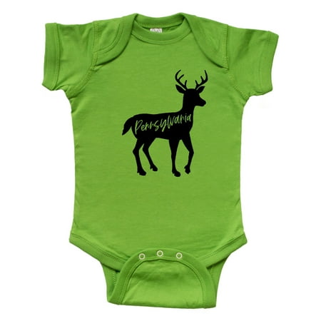

Inktastic Pennsylvania Black Deer Silhouette Gift Baby Boy or Baby Girl Bodysuit