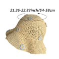 thumbnail image 2 of vlrwzc Flower Decor Straw Woven Bucket Hat Summer Sun Shade Fisherman Cap, 2 of 7