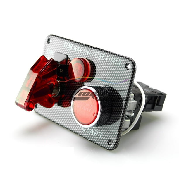 Racing Car 12v Ignition Switch Engine Start Push Button Led Toggle Panel Es02 Walmart Com Walmart Com