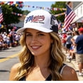 thumbnail image 2 of ShaoXinWan Mens 250th Anniversary Patriotic Trucker Hat,Flag Embroidery Breathable Mesh Back Cap,Adjustable Snapback Casual Hat for Outdoor Daily Wear, 2 of 6