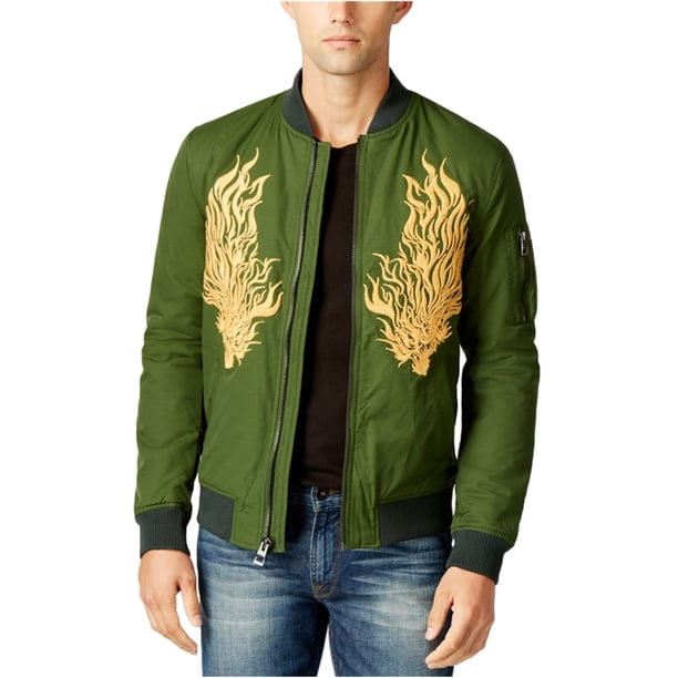 Chaqueta bomber Guess bordada para hombre verde pequeña