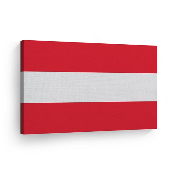 Smile Art Design Austria Flag Canvas Wall Art Print Country Flags Office Living Room Dorm Bedroom Kitchen Man Cave Sports Club Bar Decor Modern Home Decor Ready to Hang Made in USA - 8x12