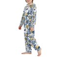thumbnail image 3 of FORMRS Kids One-Piece Pajamas Hooded Long Sleeve Union Suit Soft Onesie Sleepwear, Sizes 4T-14Y, Cartoon Floral Cat Pattern, 3 of 7