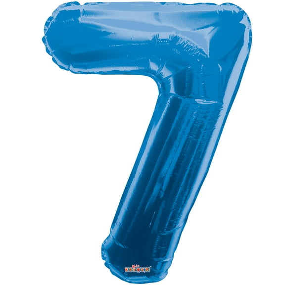 Giant Blue Number 7 Foil Balloon 34"