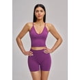 thumbnail image 5 of PISONIC 2 Piece Workout Sets for Women Cross Back V Neck Tank Top Matching High Waist Biker Shorts Gym Sets, 5 of 7