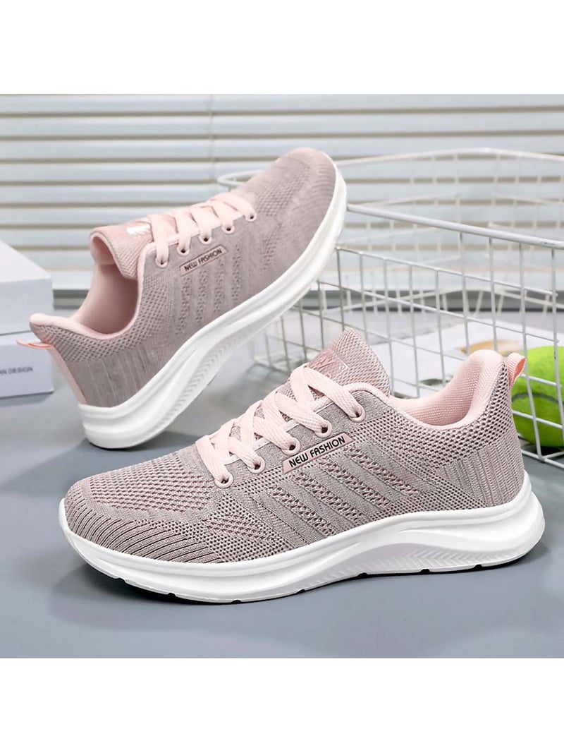 Frontwalk Unisex Running Shoe Lace Up Athletic Shoes Knit 