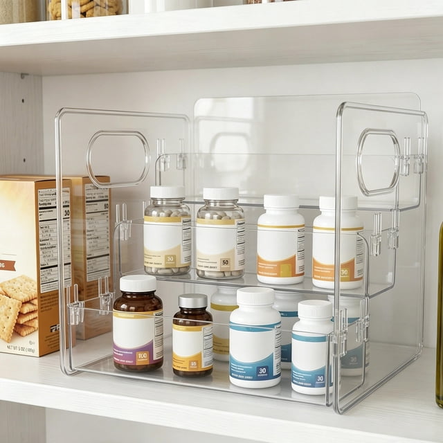 unbranded Organizador Para De Y Suplementos Transparente Con Soporte Firme Para
