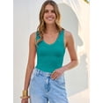 thumbnail image 4 of ANRABESS Tank Tops for Women V Neck Ribbed Knit Slim Fitted Sleeveless Basic Tee Tanks Casual Summer Clothes 2026 Teal XS, 4 of 10