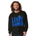 thumbnail image 4 of Legit Gamer Video Games Nerdy Geeky Men's Big & Tall Crewneck Sweatshirt Brisco Brands 3X, 4 of 5