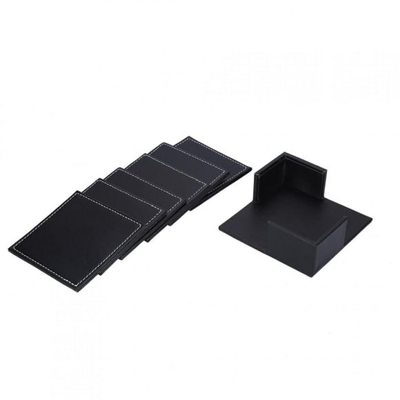 Posavasos para bebidas, posavasos de cuero PU para protección de muebles, diseño elevado Jadeshay A