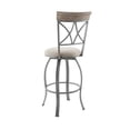 thumbnail image 4 of Linon Hamilton Metal Swivel Barstool Padded Beige Seat in Matte Pewter, 4 of 11