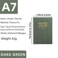 thumbnail image 2 of Bxaolu Pocket A7 Mini Planner Notebook | Small 2026 Daily Planner Notepad Tiny Lined Journal for Office Home Writing Supplies (Green), 2 of 9