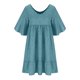 thumbnail image 4 of Vestido de Manga Corta para las Mujeres, Suelto Cuello Redondo Suéter Impresión Vestido de Moda Hecho de Poliéster Ligero para el Verano, Vestido de Verano para las Mujeres, 4 of 5