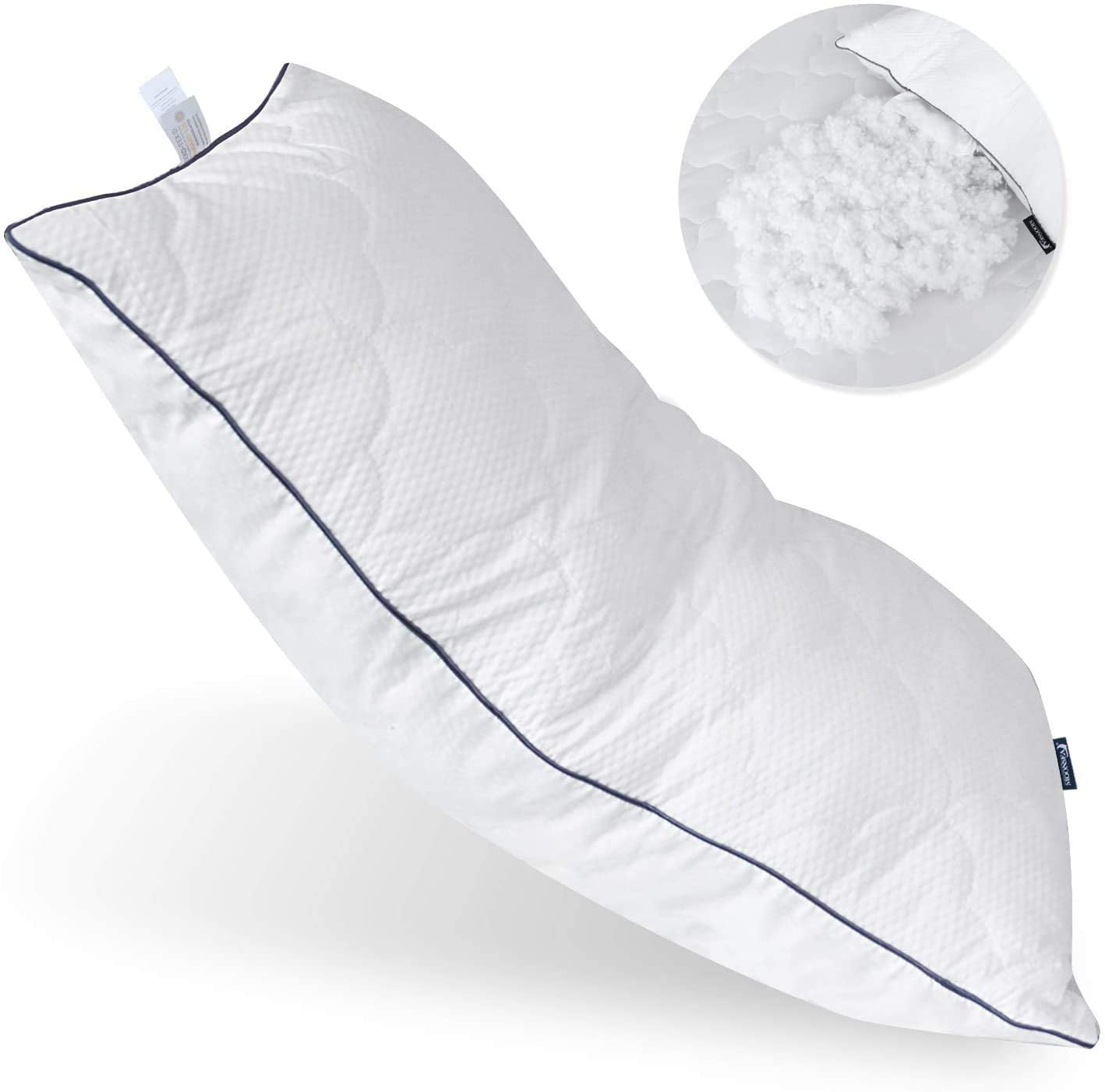 Adjustable Bed Pillow for Back/Stomach Sleeper, Flat Head/Back Pillow