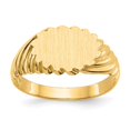 thumbnail image 1 of Diamond2Deal 14K Yellow Gold 7.5x10.0mm Open Back Signet Ring for Women Size 5, 1 of 7
