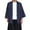 Navy, variant on Kureaily Chinese Robe Cape Chapan Open Front Cardigan Thin Summer Outerwear Zen Shirt Long Sleeve Dress Shirt,Medium/(Pink)