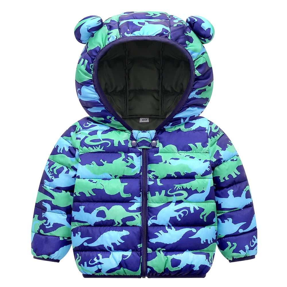 2-7T Kids Boys Girls Puffer Coats Jackets Toddler Winter Warm Hooded ...