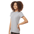 thumbnail image 3 of Tultex Fine Jersey Classic Fit T-Shirt, Women's Short Sleeve Ribbed Crewneck Heather Grey Tee, L, 3 of 4