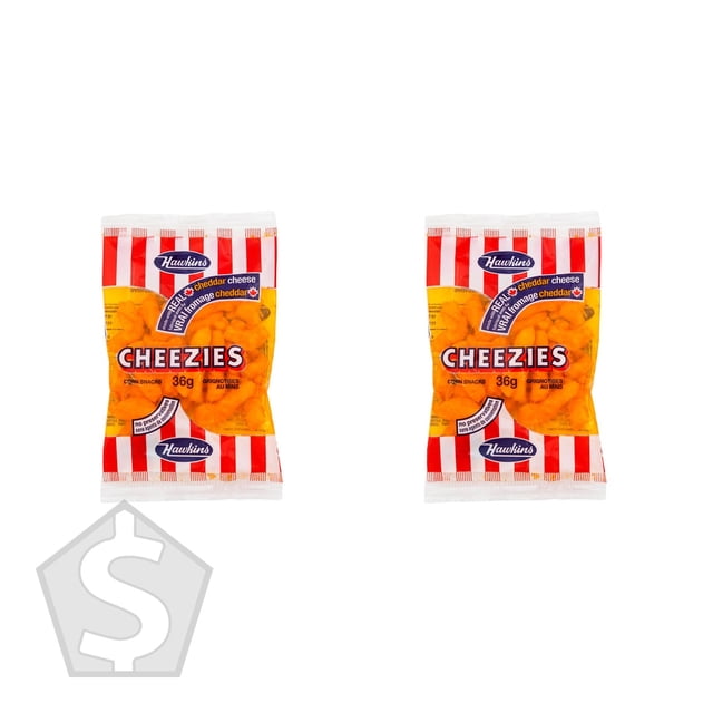 Hawkins Cheezies Snacks, 36 × 36 g (Pack of 2), 72 Bags Total, 2.59 kg
