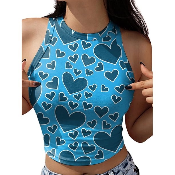 Txlixc Camisole sin mangas para mujeres recorta chalecos con estampado de patrón estético de moda y recorta chalecos de camuflaje de verano Txlixc moda