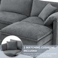 thumbnail image 3 of METIS WONG 136" U-Shaped Modular Office Sectional Sofa. Features 2 cushions, a 6-seat business cloud couch, and 2 movable ottomans, ideal for commercial reception areas., 3 of 6
