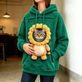 thumbnail image 3 of Womens Christmas Pet Pouch Hoodie Fuzzy Fleece Cat Dog Carrier Sweatshirt Xmas Puppy Carriers Plush Sherpa Hoodies Sweatshirts Novelty Funny Hooded Pullover, 3 of 6